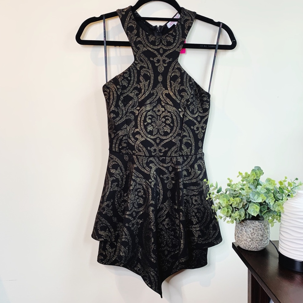 [A’GACI] black and gold romper